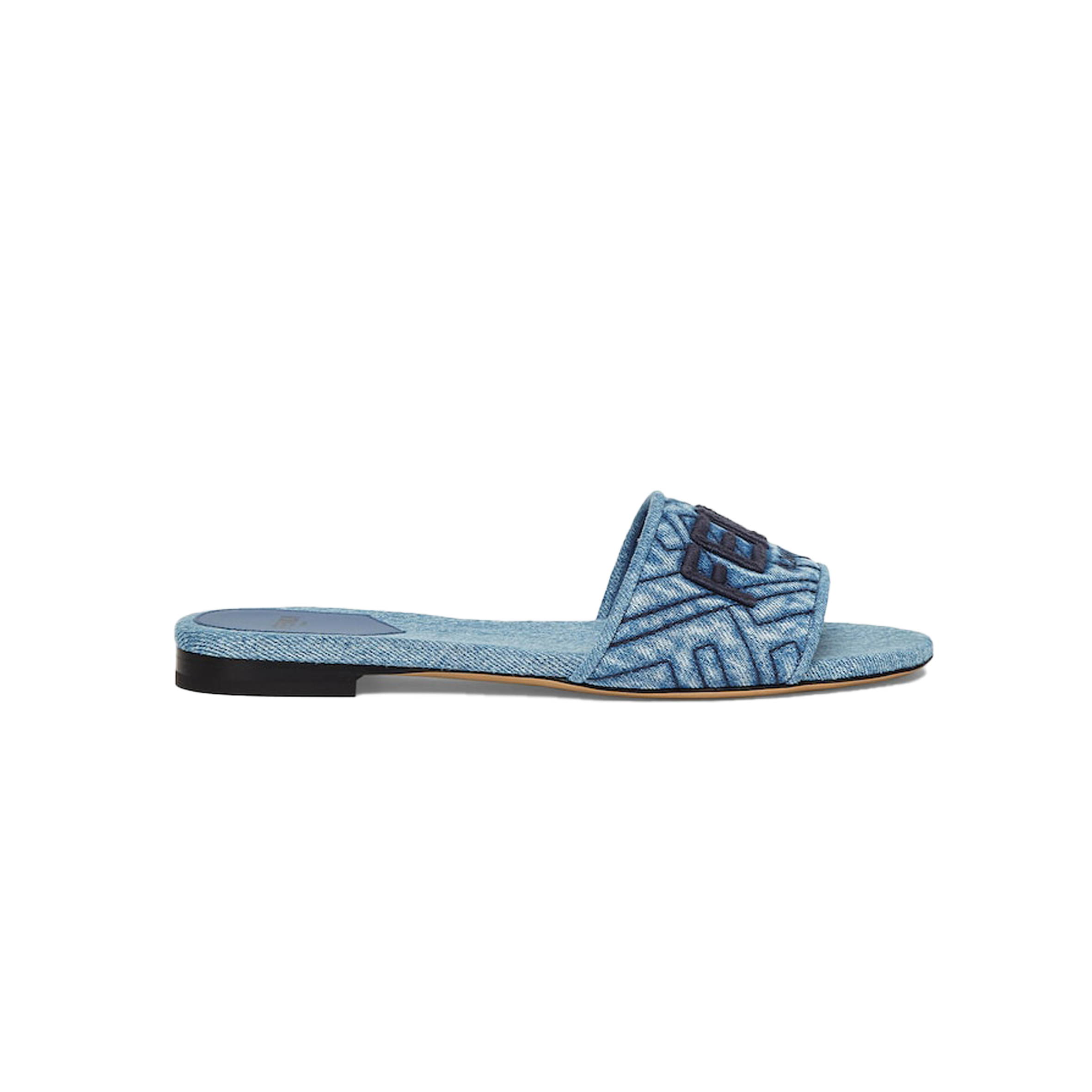 FENDI SIGNATURE BLUE DENIM SLIDES 8R8092AQY3F1OW0